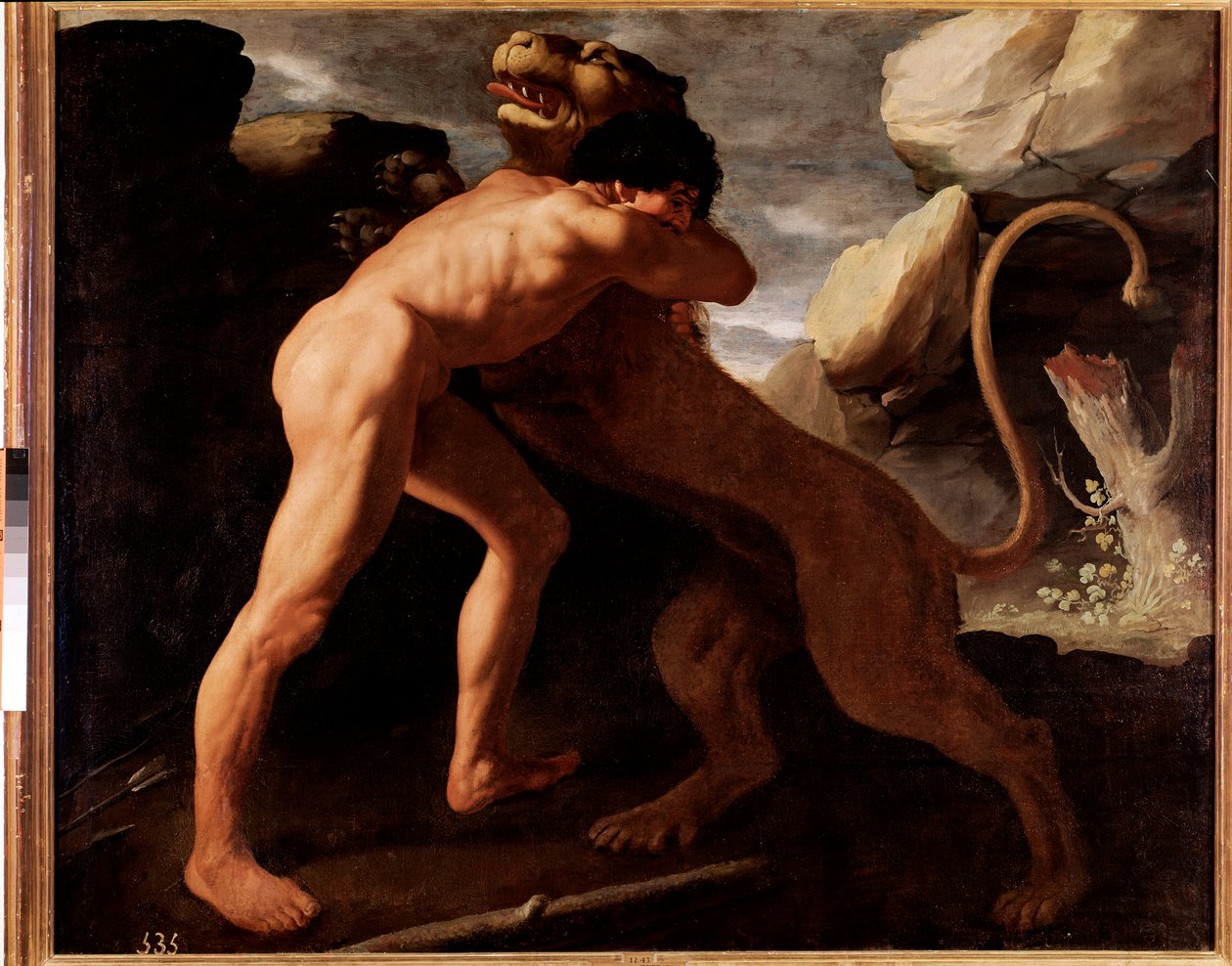 Herkül ve Nemee aslanı, detay (tuval üzerine yağlı boya by Francisco de Zurbaran