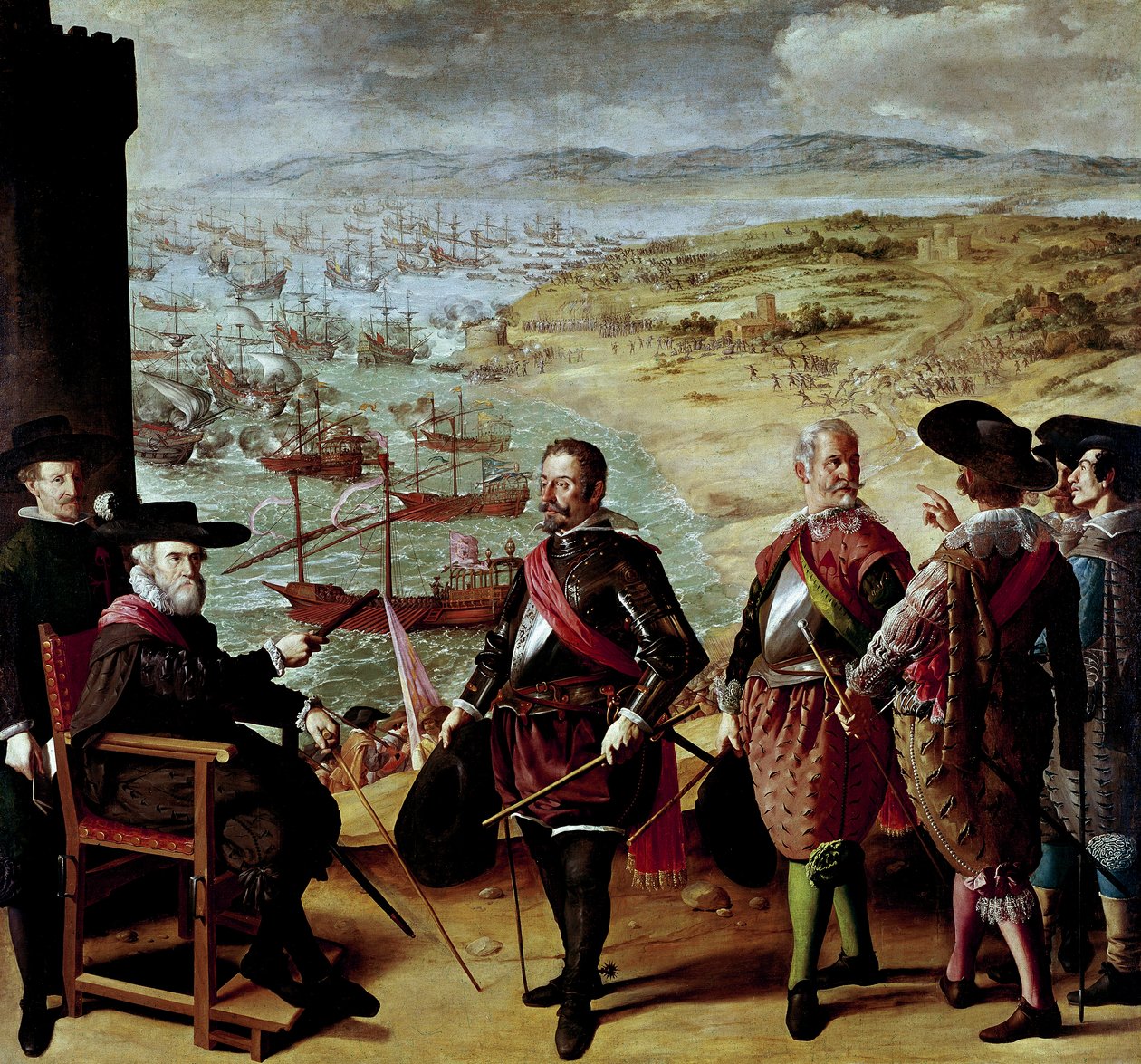 Buen Retiro için boyalı savaşlar: Cadiz'in 1627'de İngilizlere karşı savunması by Francisco de Zurbaran