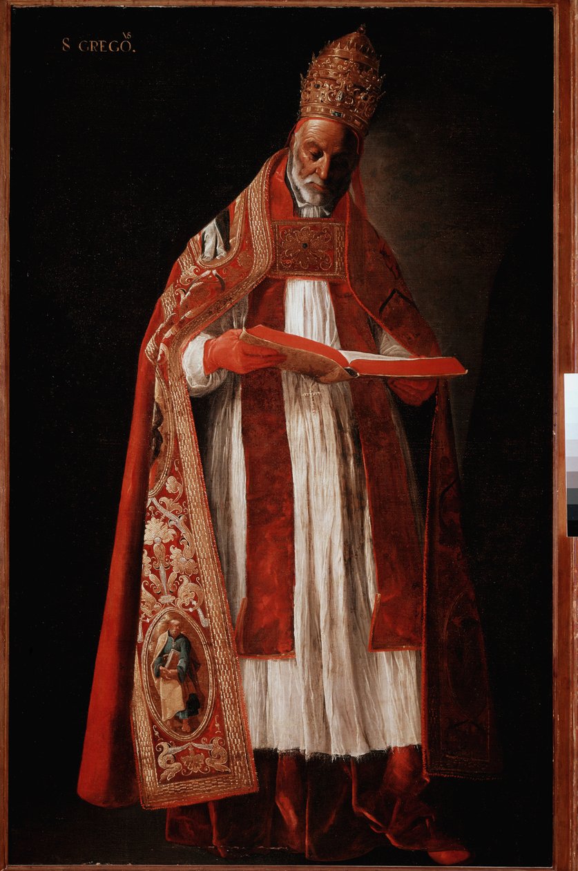 Papa I. Büyük Gregoire veya Diyalog (tuval üzerine yağlı boya by Francisco de Zurbaran