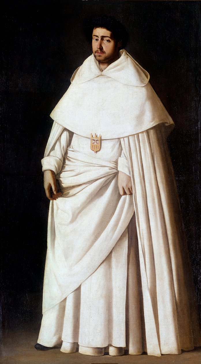 Monk Mercedaire İspanyol Din Düzeninin Portresi (Mercedario, Merci Our Lady of Order). Francisco de Zurbaran (1598-1664) tarafından tablo 17. yüzyıl Madrid, Prado Müzesi - Mercedarian keşiş portresi, İspanyol dini düzeni (Mercedario). Tablo by Francisco de Zurbaran