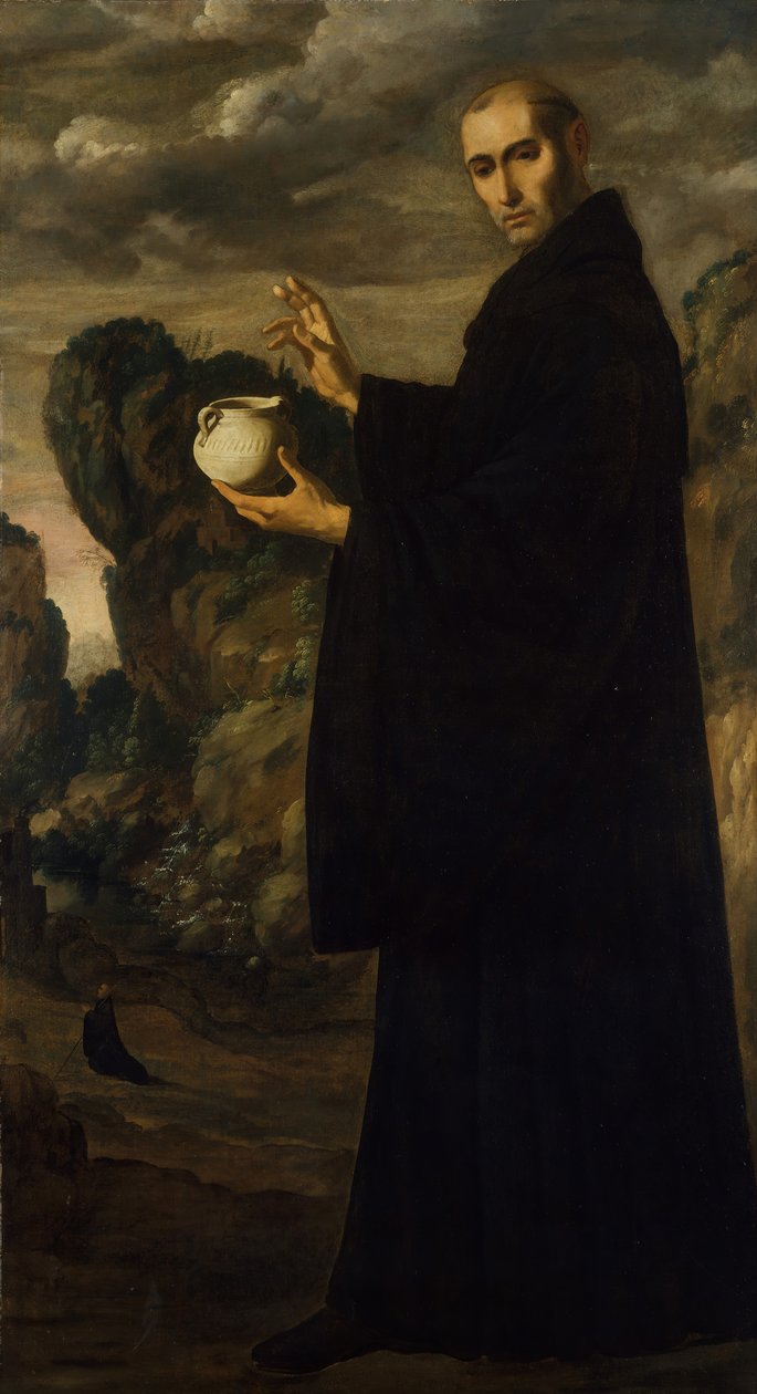 Aziz Benedict, yaklaşık 1640-45. by Francisco de Zurbaran