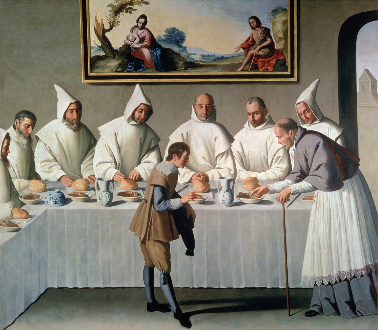 Cluny'li St. Hugh (1024-1109), Carthusians Yemekhanesinde, 1633 by Francisco de Zurbaran