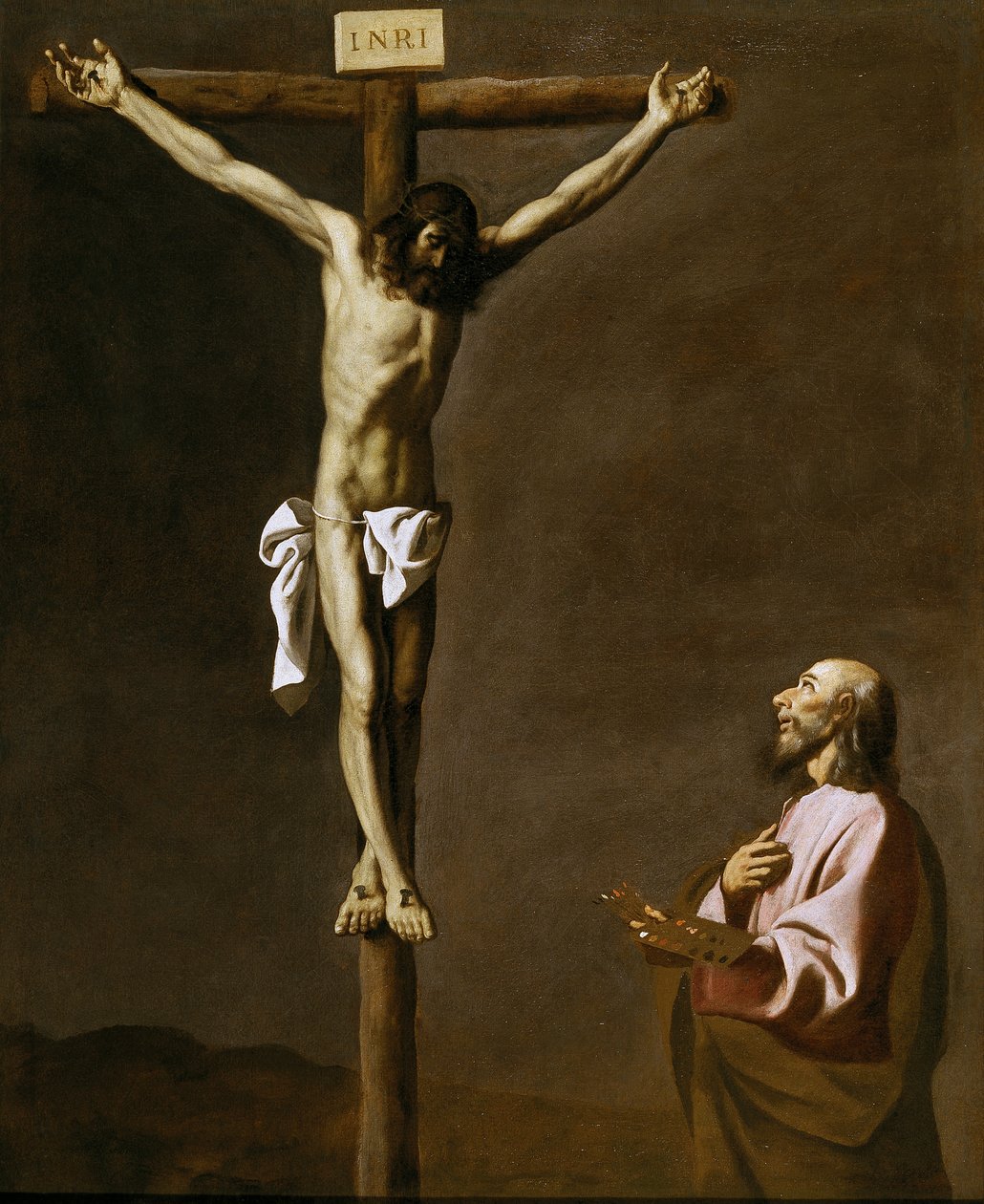 The Crucified Christ with a Painter, c.1650 (oil on canvas) by Francisco de Zurbaran