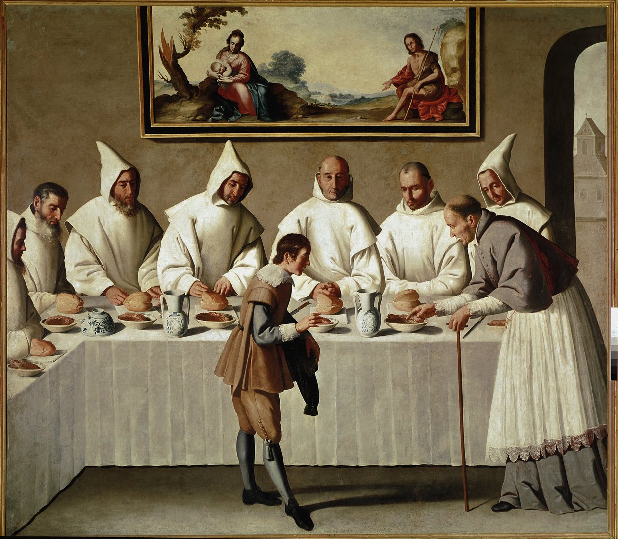 Carthusians Yemekhanesinde St. Hugh mucizesi (tuval üzerine yağlı boya by Francisco de Zurbaran