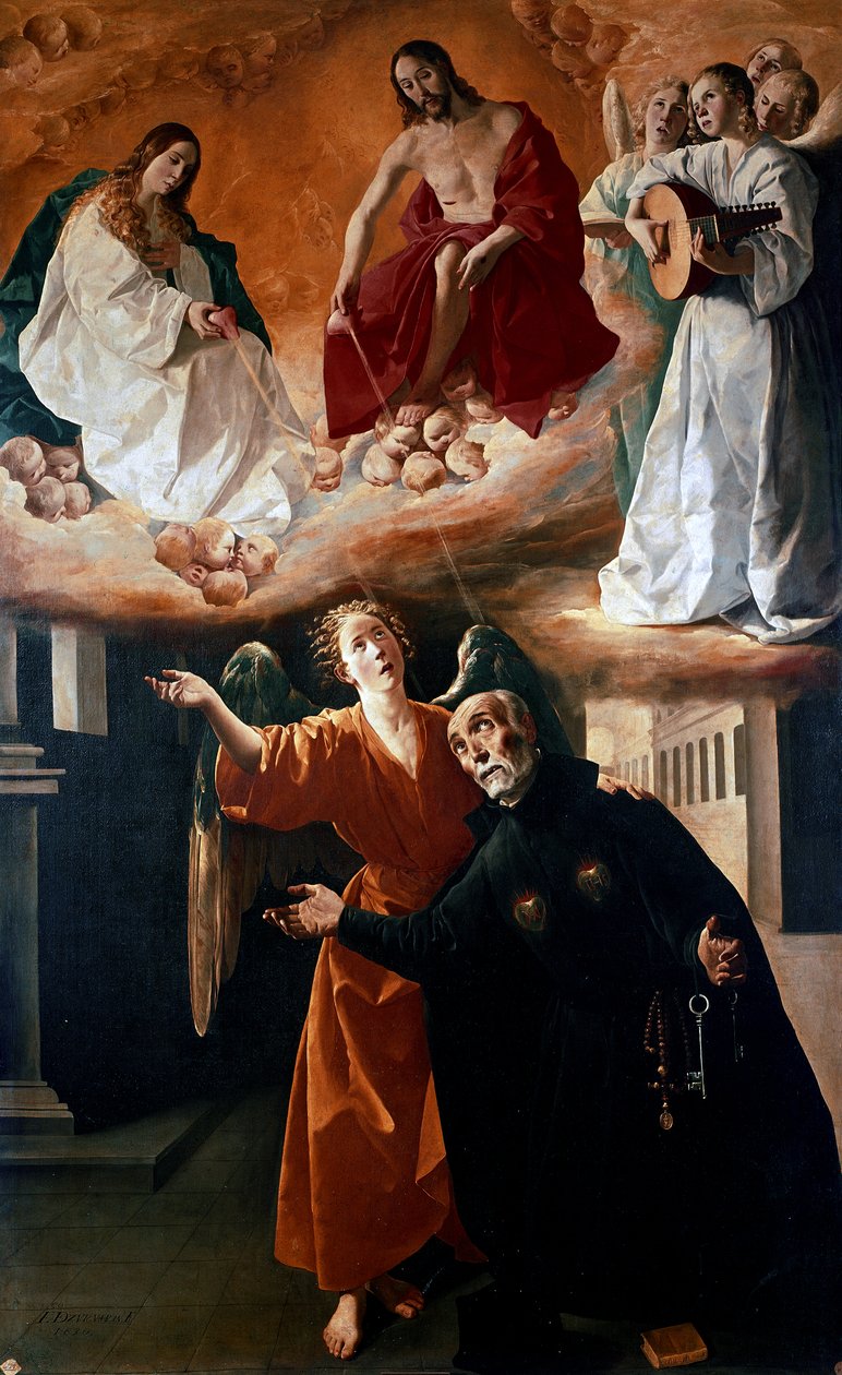 Vizyon Alonso Rodriguez'i kutsadı by Francisco de Zurbaran