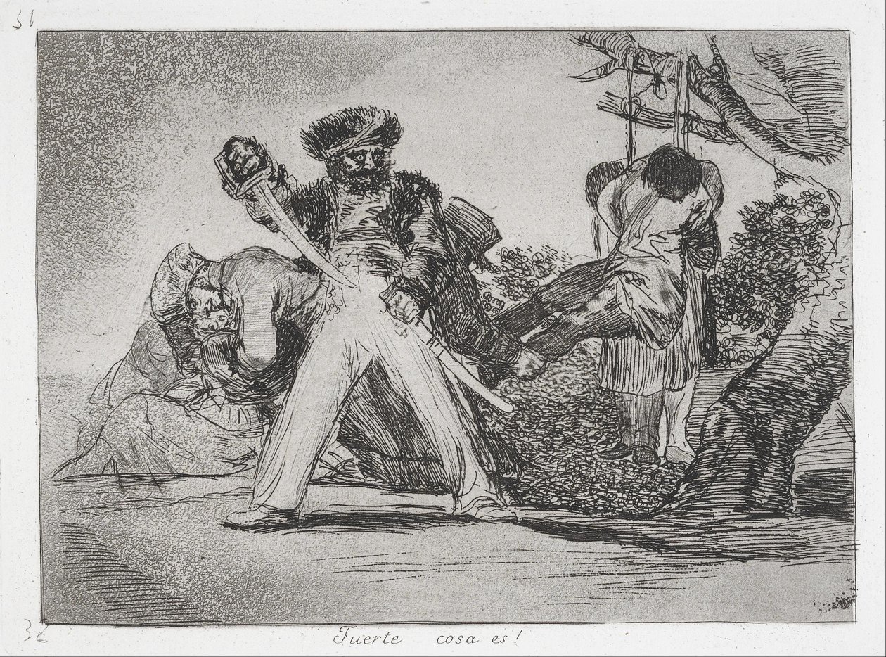 Bu çok fazla! (Güçlü!) The Disasters of War (Los Desastres de la Guerra) dizisinden... by Francisco de Goya