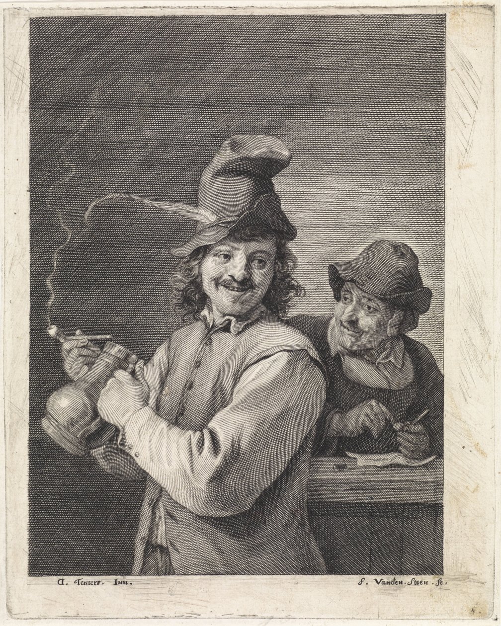 Sürahi ve boru ile çiftçi by Franciscus van der Steen