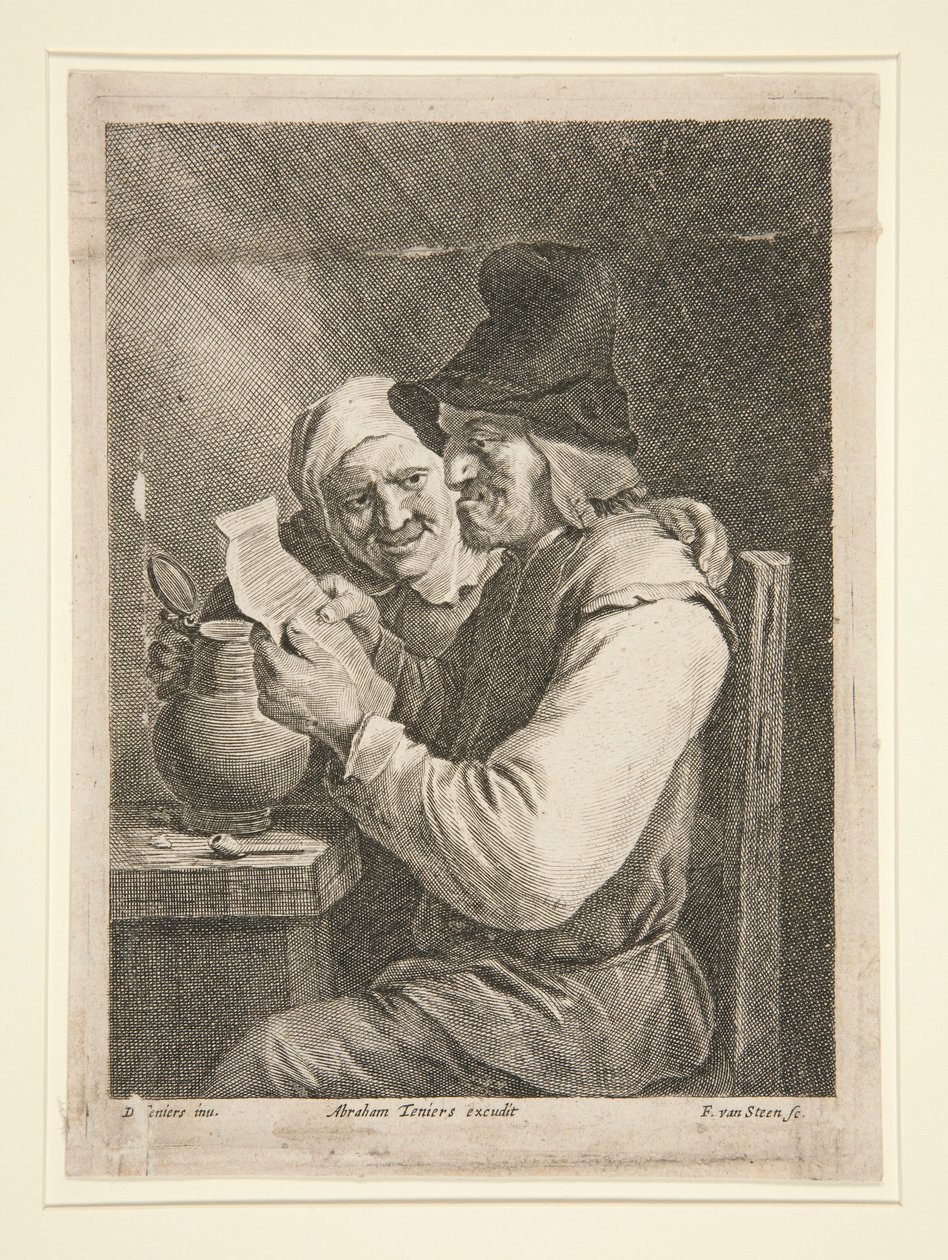 Bir Mektup Okuma Çift by Franciscus van der Steen