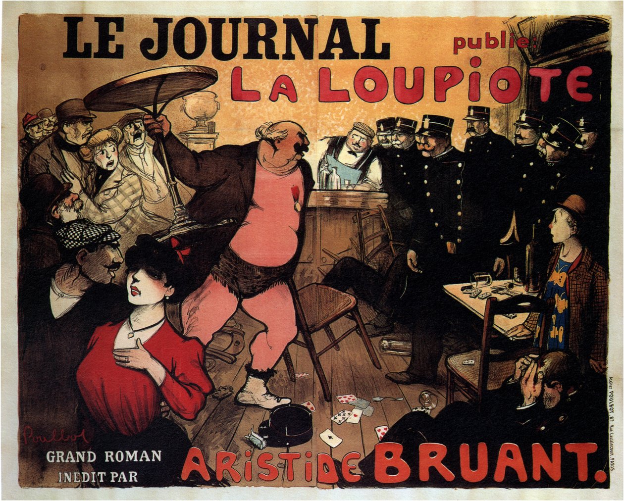 Le Journal, Aristide Bruant'ın harika bir romanı olan La Loupiote'yi yayınladı, 1908 by Francisque Poulbot