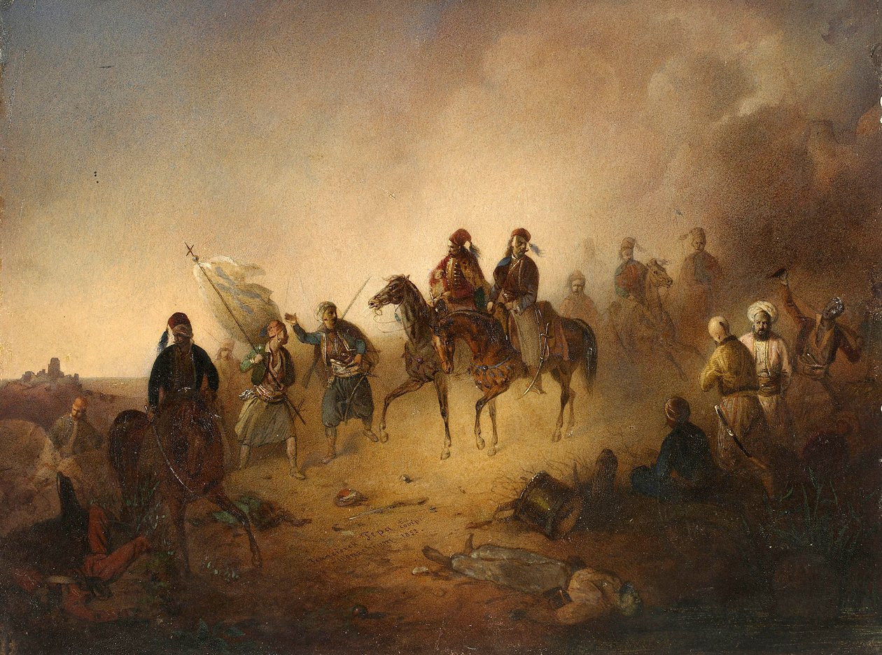 Markos Botzaris (Botsaris) (vers 1788-1823) 8 Ağustos gecesi Karpenisi Savaşı