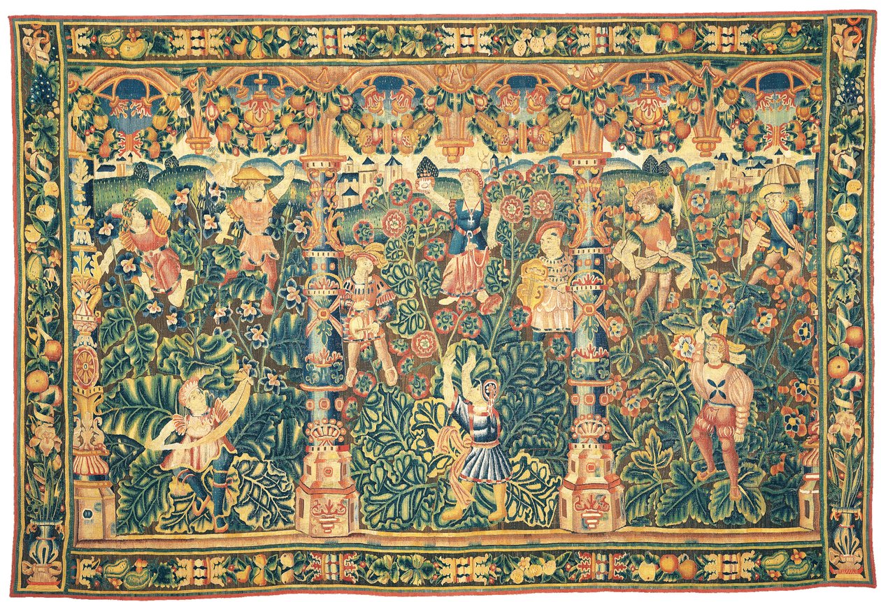 Egzotik yeşil duvar halısı, muhtemelen Tournai, 16. yüzyılın ilk yarısı by Franco Flemish School