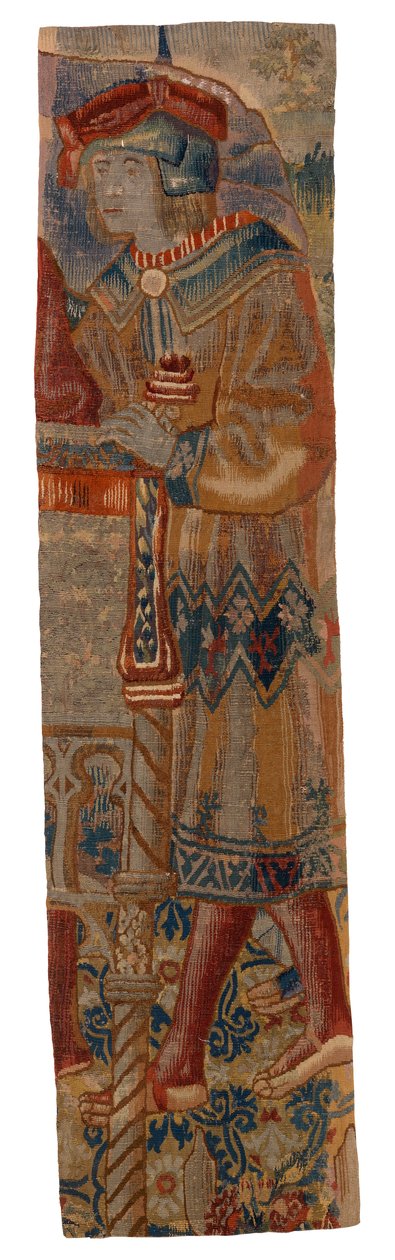 Bir genç figürünü tasvir eden dar duvar halısı şeridi, 16. yüzyılın başları (yün) by Franco Flemish School