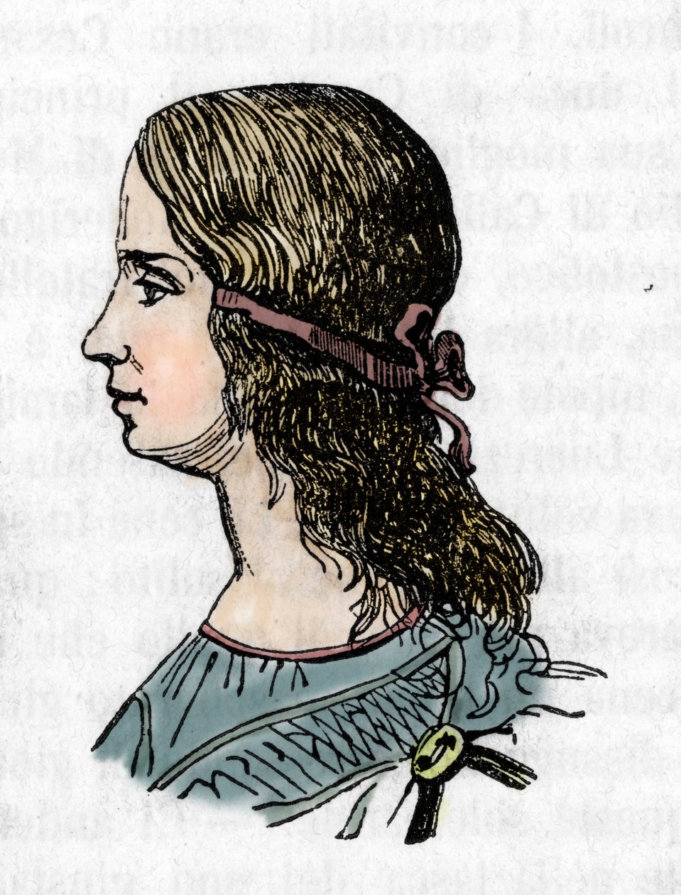 Lucrece Borgia'nın Portresi (Lucrezia) (1480-1519) Franco Mistrali'nin “” Vatikan'ın Gizemleri”nden Gravür 1866 by Franco Mistrali