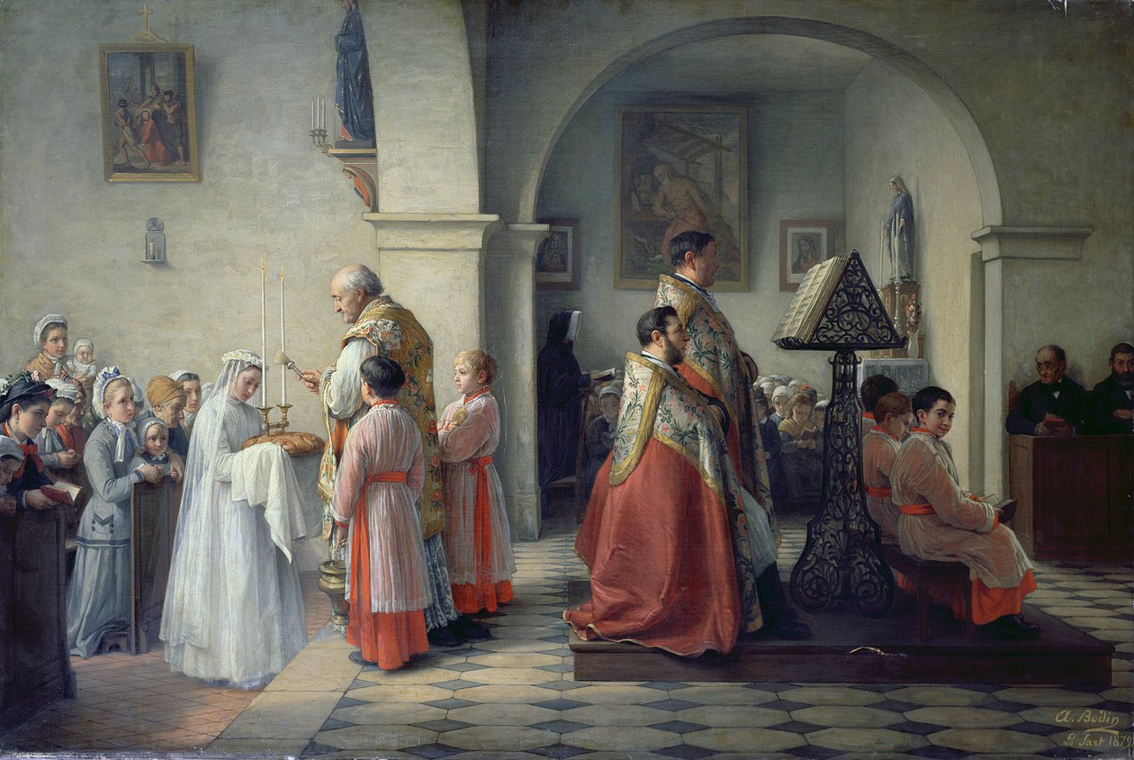 Ekmeği Kutsamak, 1879 by Francois Archange Joseph Bodin