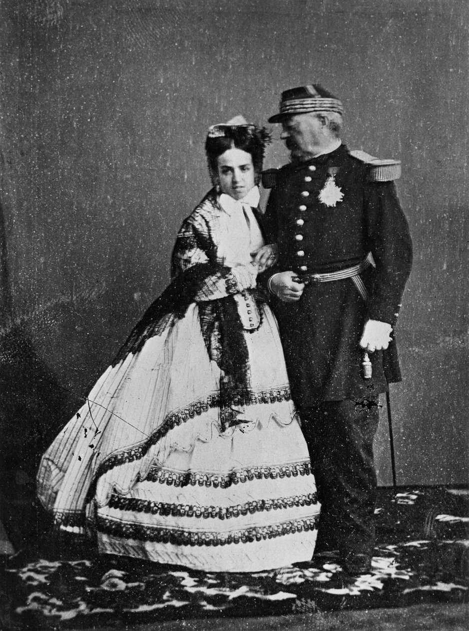 General Achille Bazaine (1811-88) ve eşi Josepha Pena, 1865 Yazı by Francois Aubert