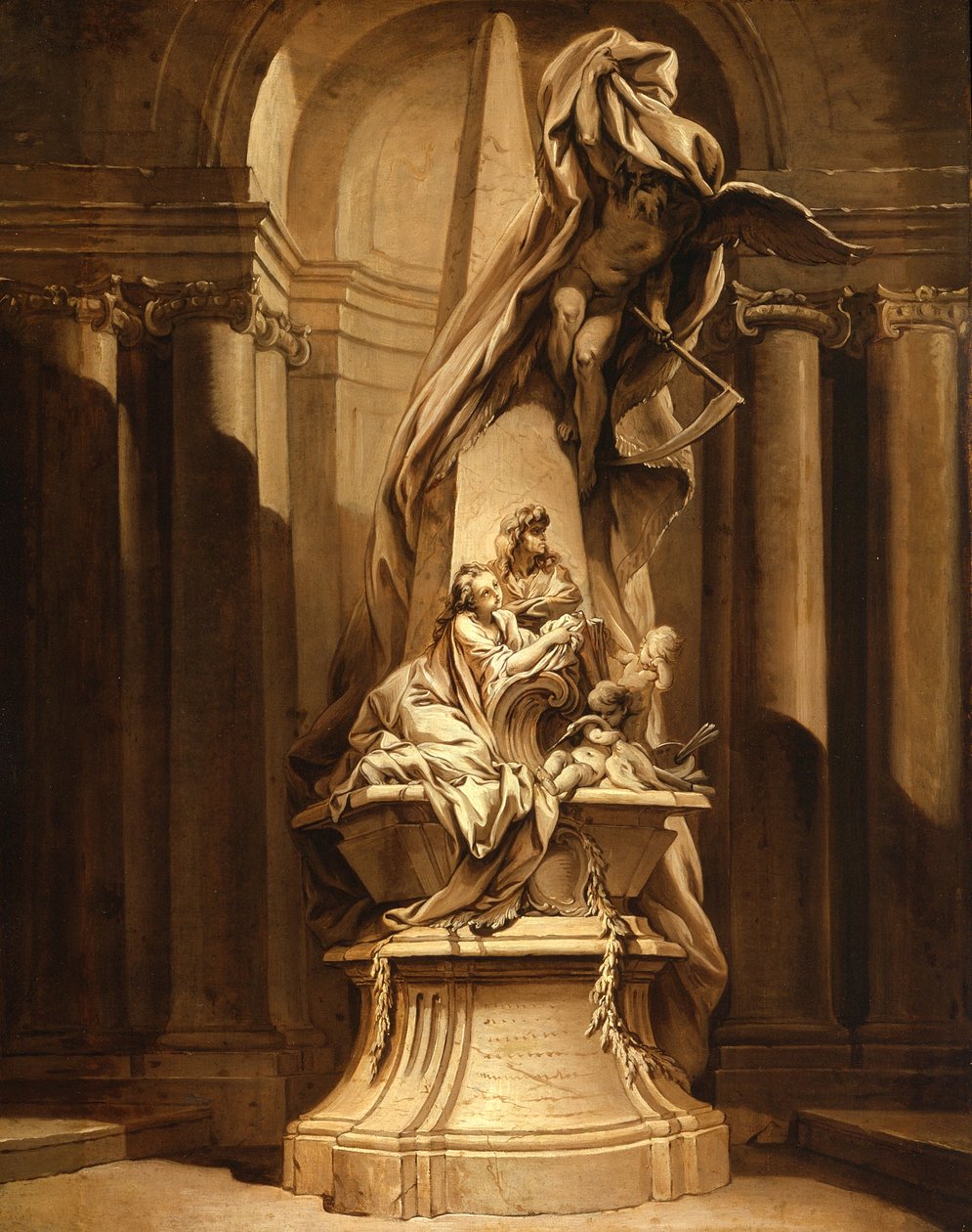 Monument to Mignard, c.1735  by François Boucher