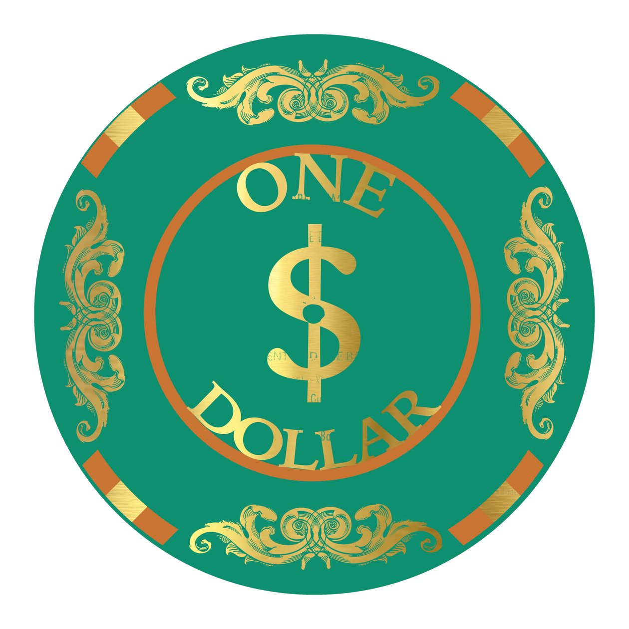 PokerChip $ 1, 2015, dijital by Francois Domain