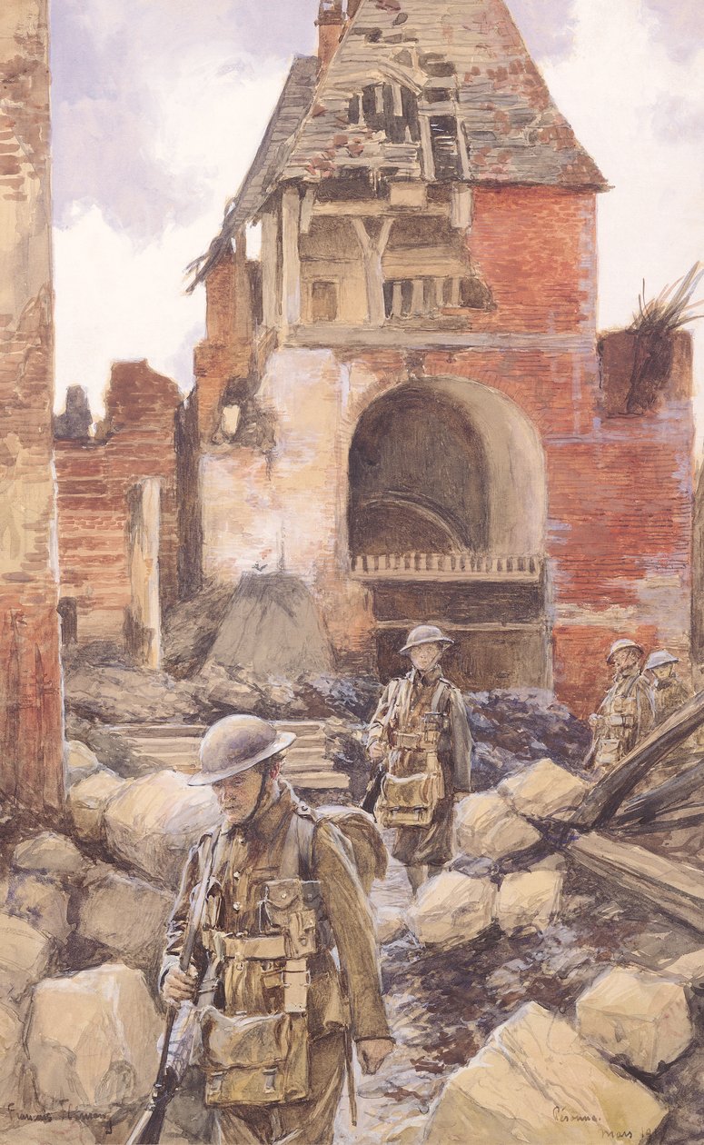Peronne Harabelerinde İngiliz Askerleri, 1917 by Francois Flameng