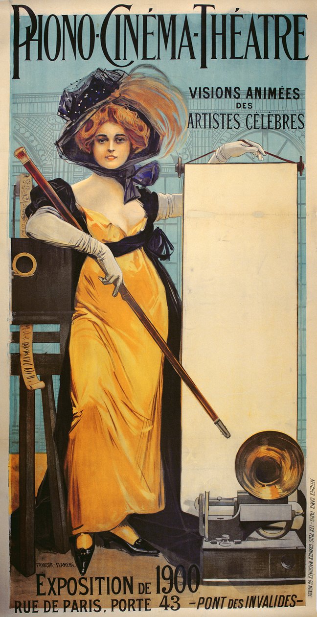 Evrensel Sergi için Fono-Sinema-Tiyatronun reklam afişi, 1900 by Francois Flameng