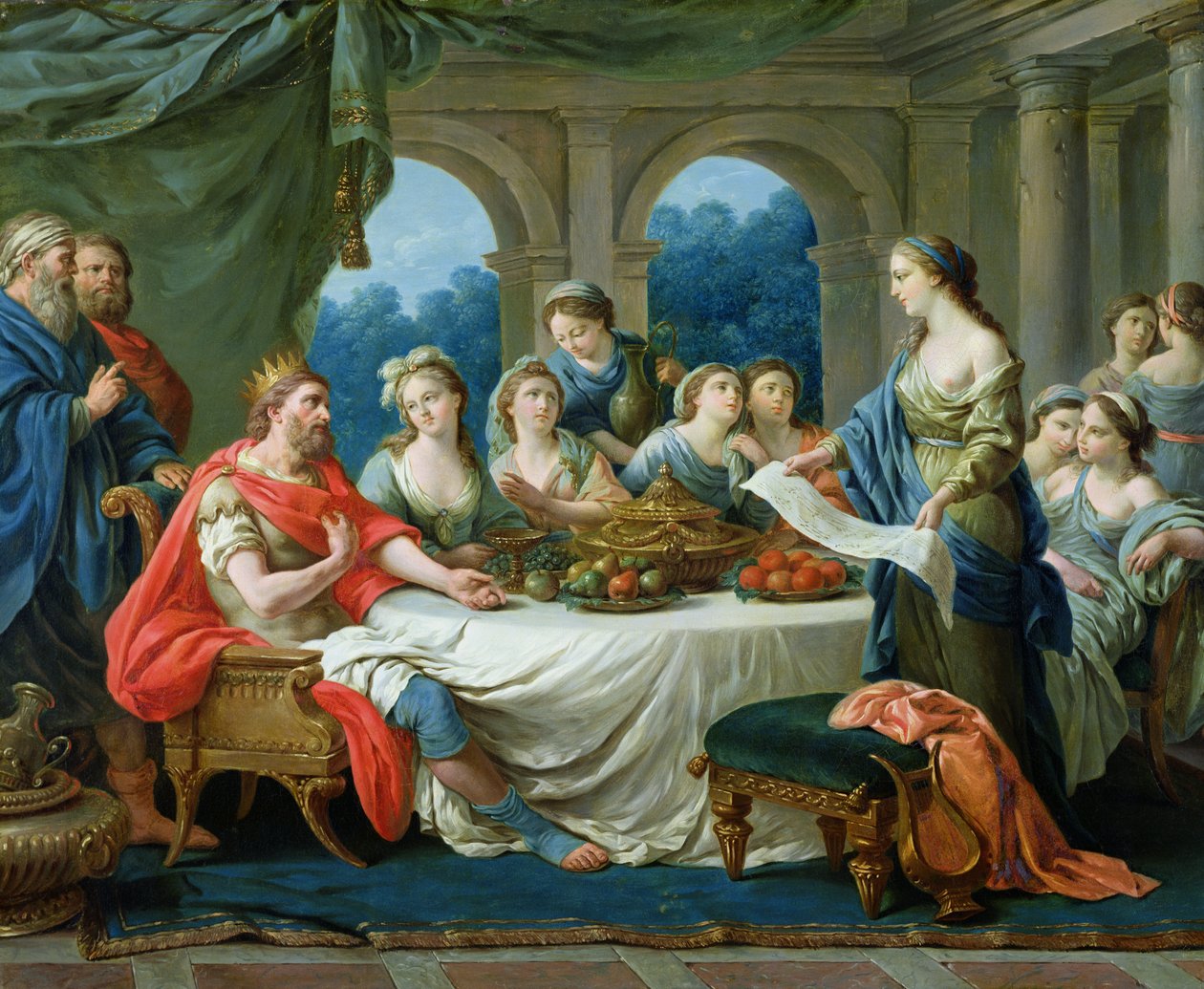 Esther ve Ahasuerus, c.1775-80 by Francois Langrenee