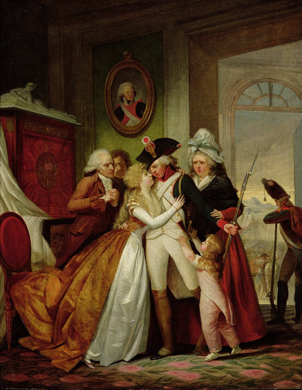 The Departure of the Volunteers  by Francois Louis Joseph Watteau