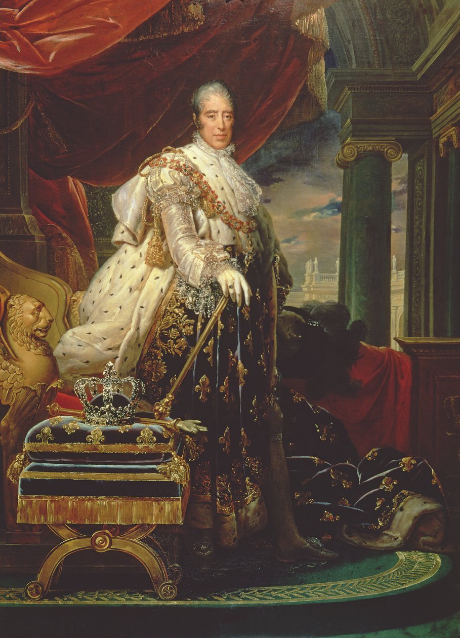 Charles X (1757-1826) taç giyme cübbesinde by Baron François Pascal Simon Gérard