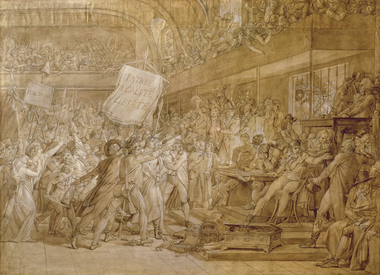 Paris halkı 10 Ağustos 1792'de Tuileries'i bastı (kalem ve mürekkep ve kağıt üzerinde yıkama) by Baron François Pascal Simon Gérard