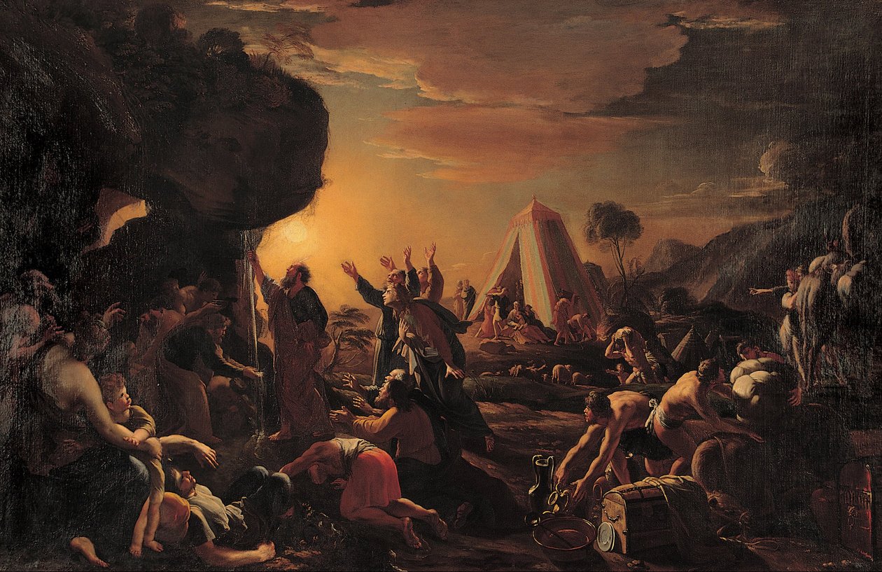 Musa kayadan su çeker by Francois Perrier