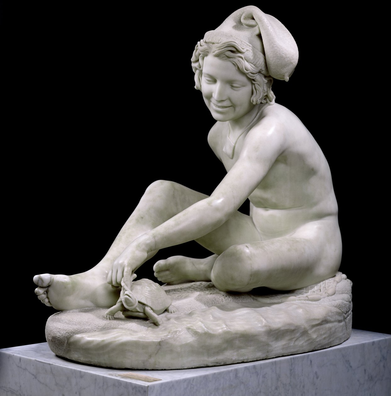 The Neapolitan Fisher, 1833 (marble) by Francois Rude
