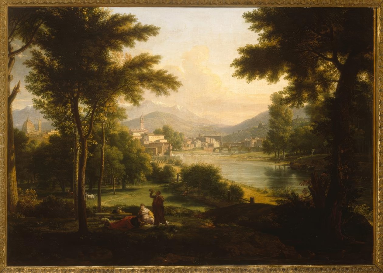 Floransa, şehir manzarası / resim, 1813, F.X.Fabre tarafından by Francois Xavier Fabre
