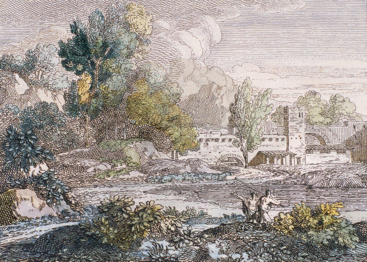 Manzara, 1807 (kağıt üzerinde wc ile zenginleştirilmiş gravür) by Francois Xavier Fabre