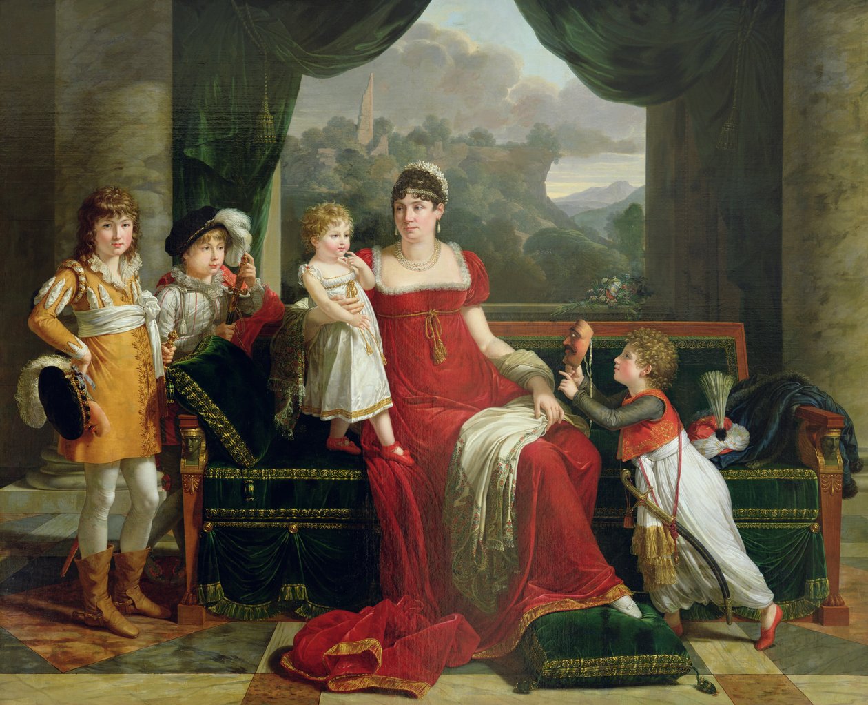 Feltre Düşesi ve Çocukları, 1810 by Francois Xavier Fabre