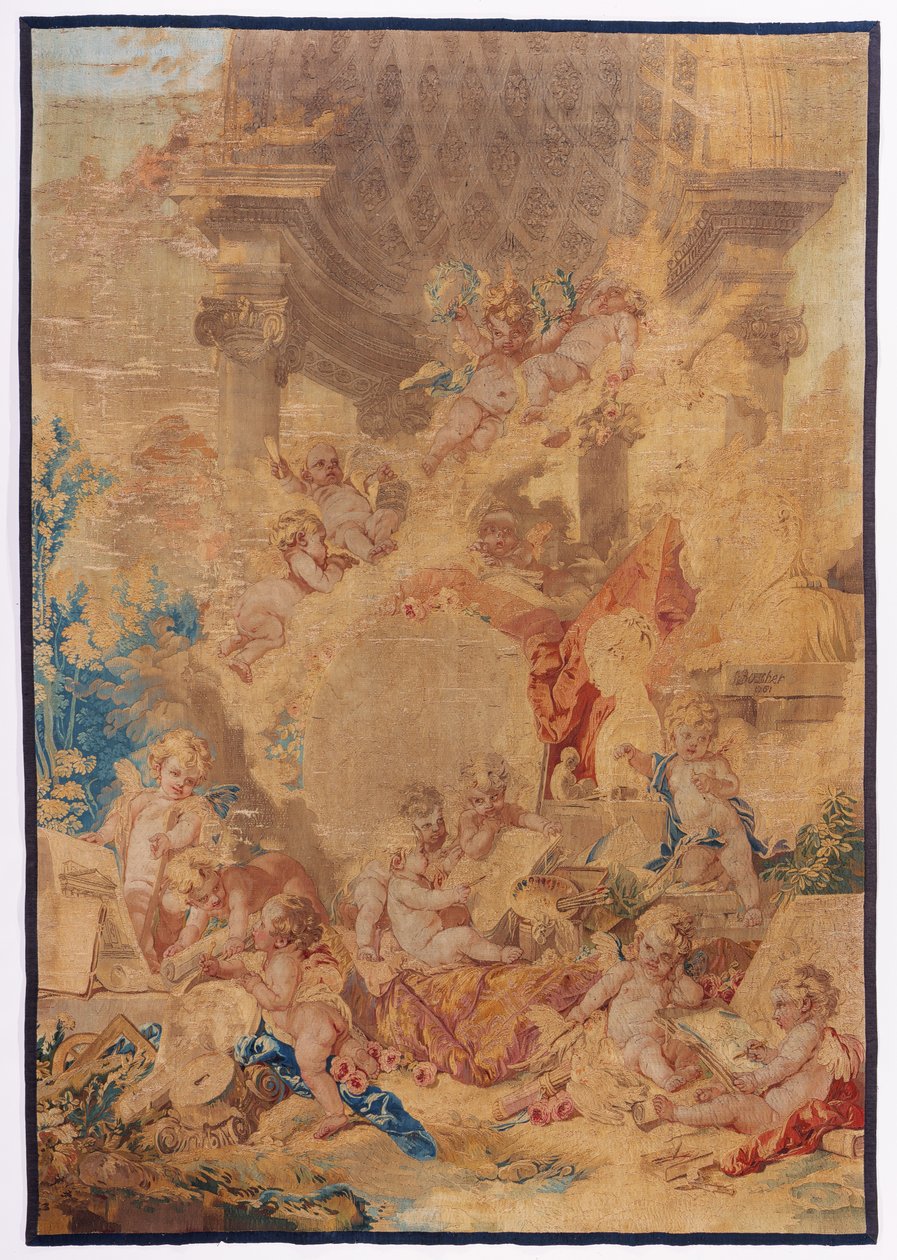 Les genies des Arts, 1761 (yün ve ipek) by Francois after Boucher