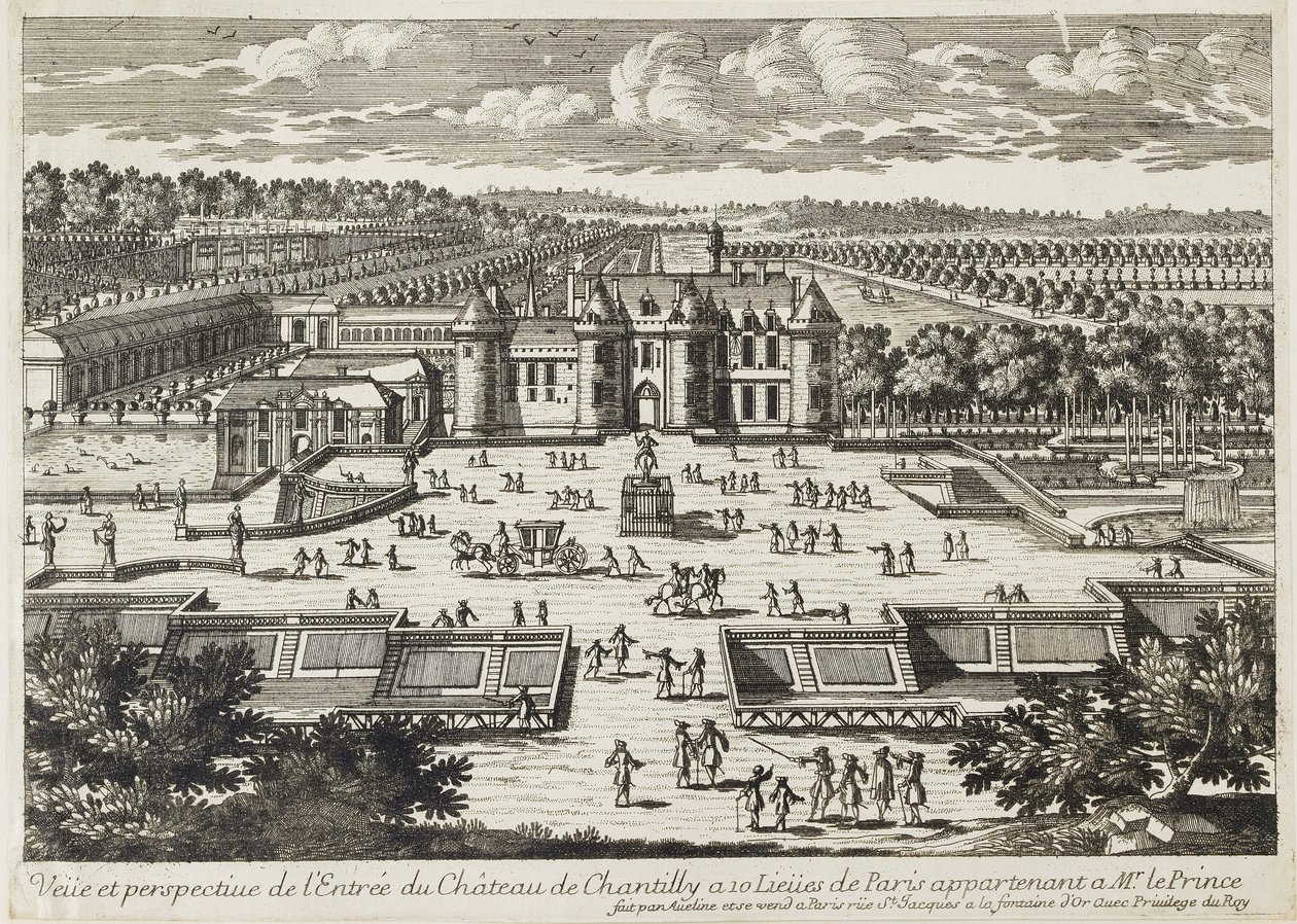 View of the Chateau de Chantilly from the Orangerie  by Francois Antoine Aveline