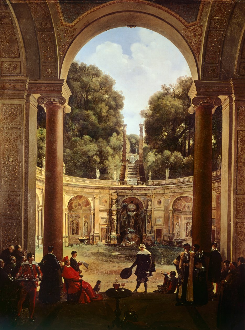 Kardinal Pietro Aldobrandini, Domenichino'yu kabul ederken by Francois Marius Granet