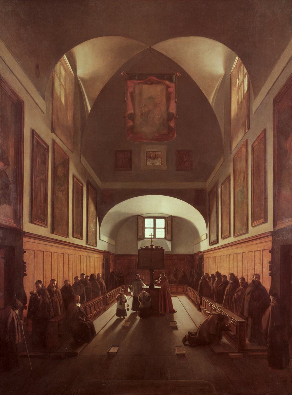 Capuchin Kilisesi Korosu, Roma by Francois Marius Granet