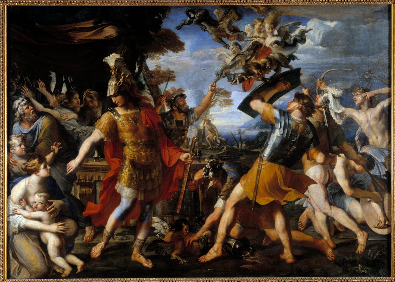 Enee ve arkadaşları Harpies ile savaşırken Francois Perrier (1590-1650) 1646 Güneş. 1,55x2,18 m by Francois Perrier