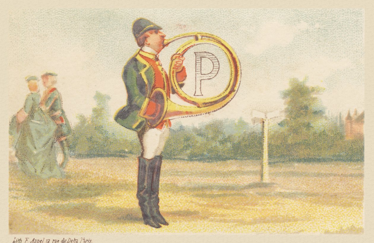 P (bir av kornası oyuncusu tarafından gösterilen harf) by Francois Antoine Appel