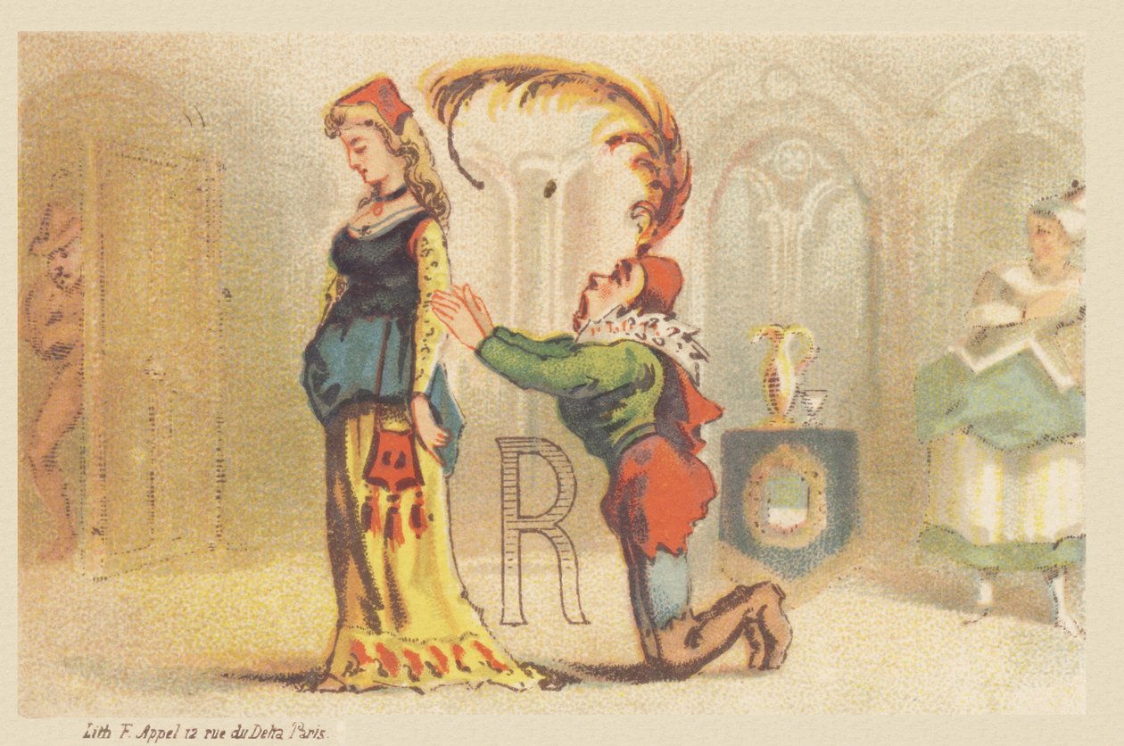 R (bir bayan ve dizlerinin üzerinde bir uşak tarafından gösterilen mektup) by Francois Antoine Appel
