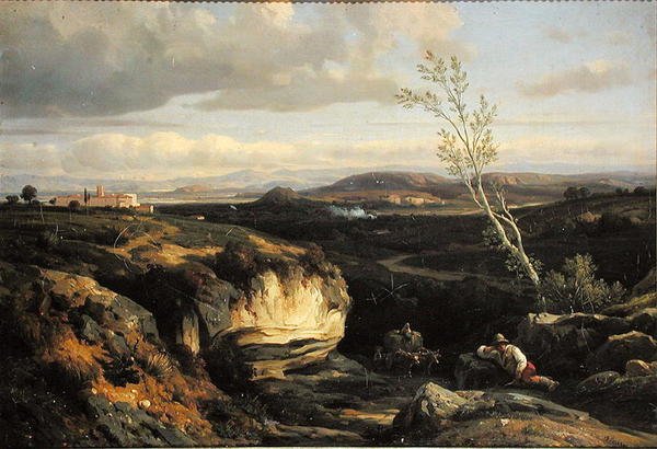 İtalyan Manzarası by Francois Antoine Leon Fleury
