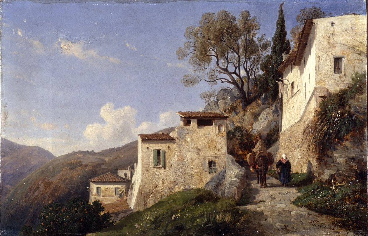 Cenova yolunda, Nice yakınlarında by Francois Antoine Leon Fleury