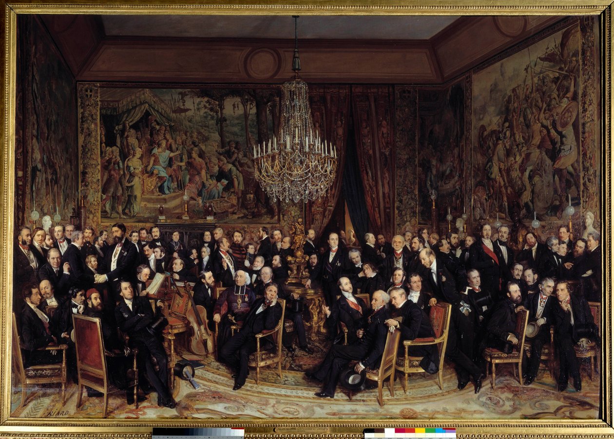 Louvre'da Nieuwerkerke Kontu ile Akşam Hediyeler arasında: Francois Marcellin Belirli de Canrobert (1809-1895), Eugene Delacroix (1798-1863), Camille Doucet (1812-1895), Jacques Fromental Levy dit Halevy (1799-1862) , Baron Georges Haussmann ( by François Auguste Biard