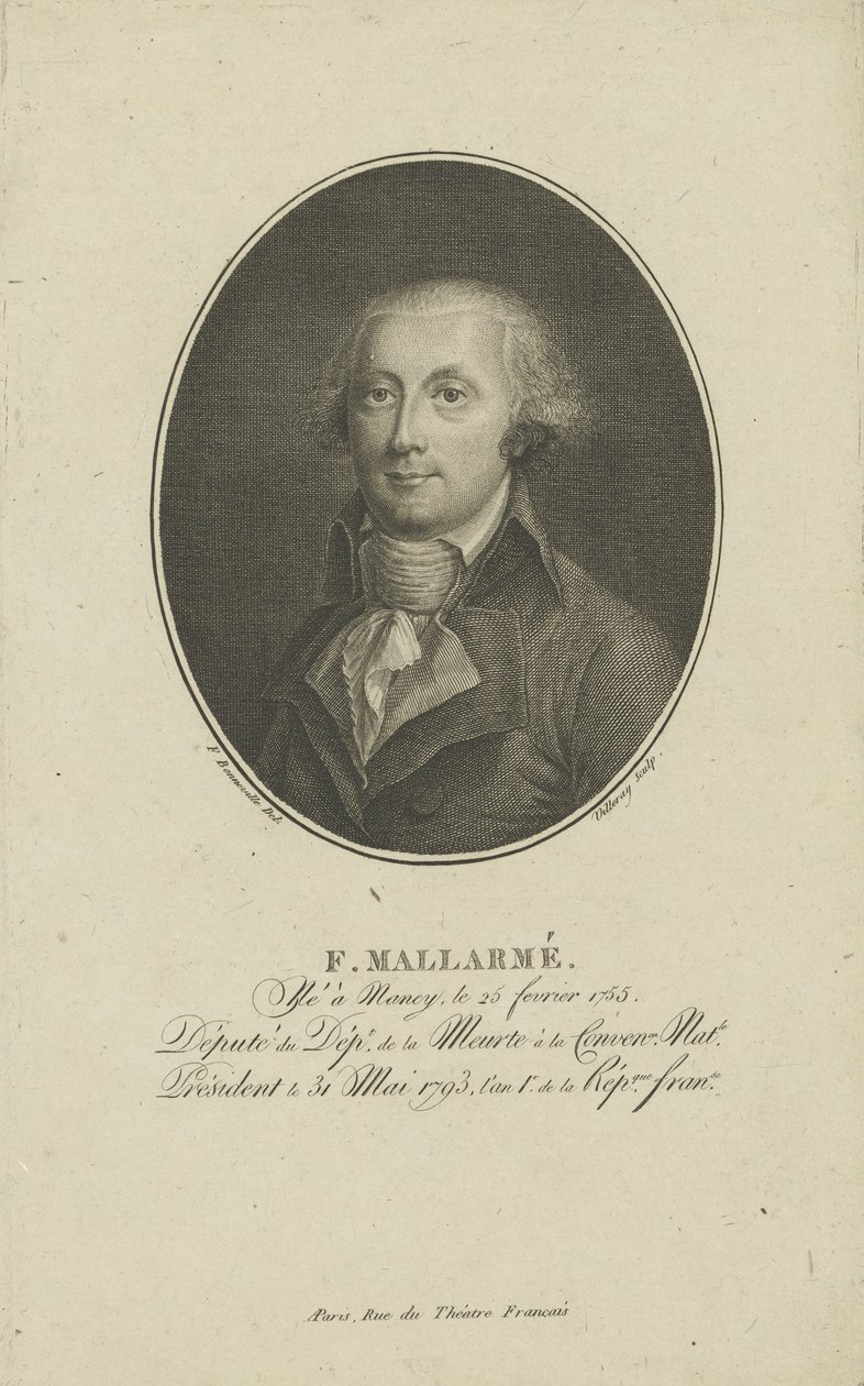 François-René-Augustin Mallarmé 1755-1831, c. 1800. by Francois Bonneville