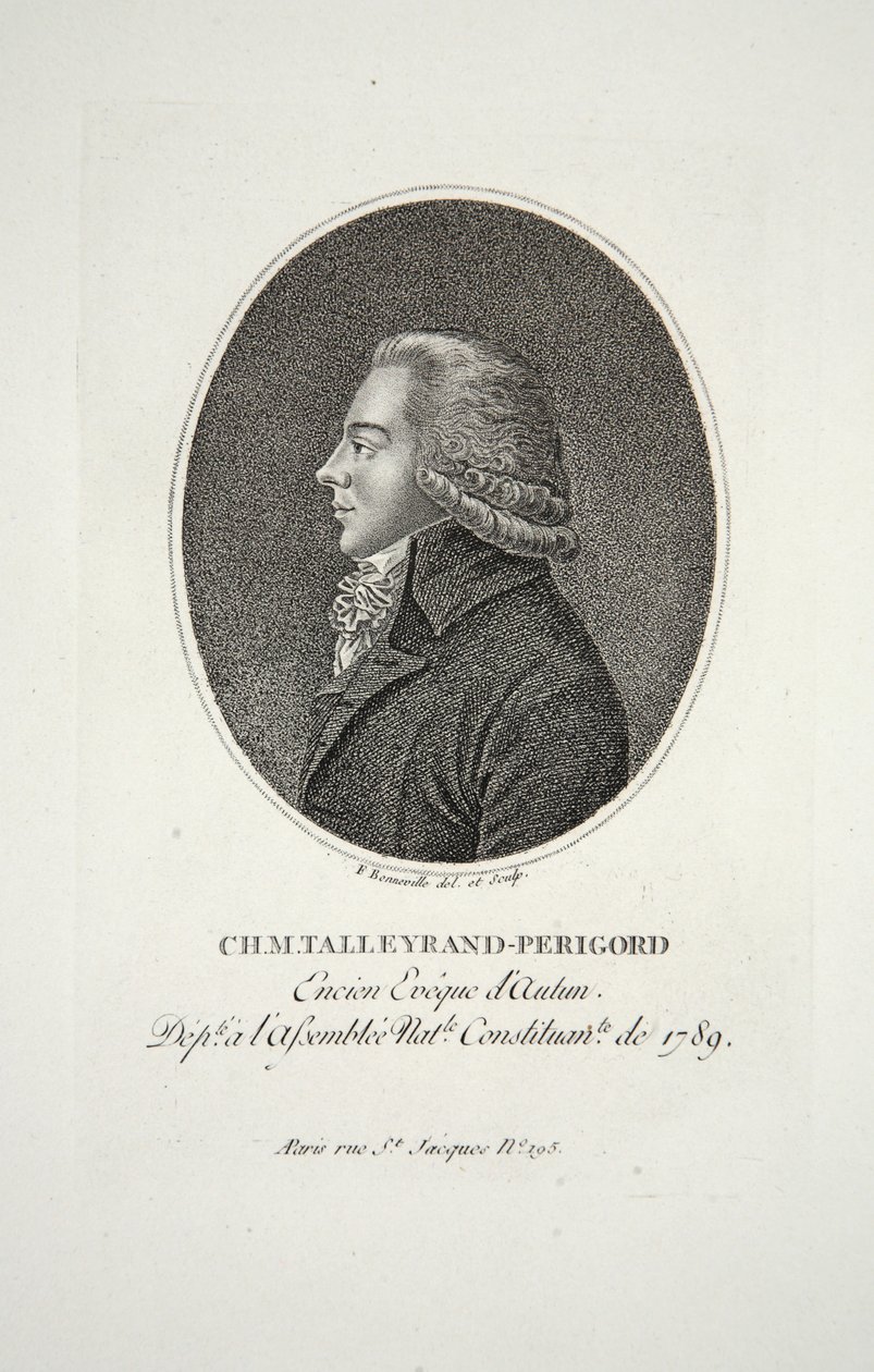 Bay Talleyrand-Perigord, Encien Eveque dAutun, pub. 1791 by Francois Bonneville