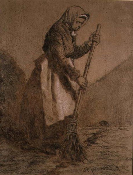 kadın süpürme by François Bonvin