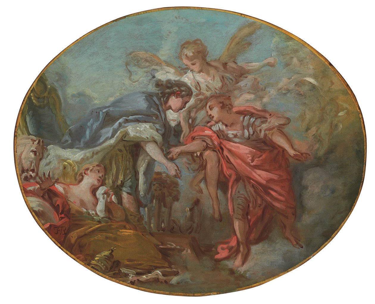 Bir Alegori (tuval üzerine yağlı boya) by François Boucher