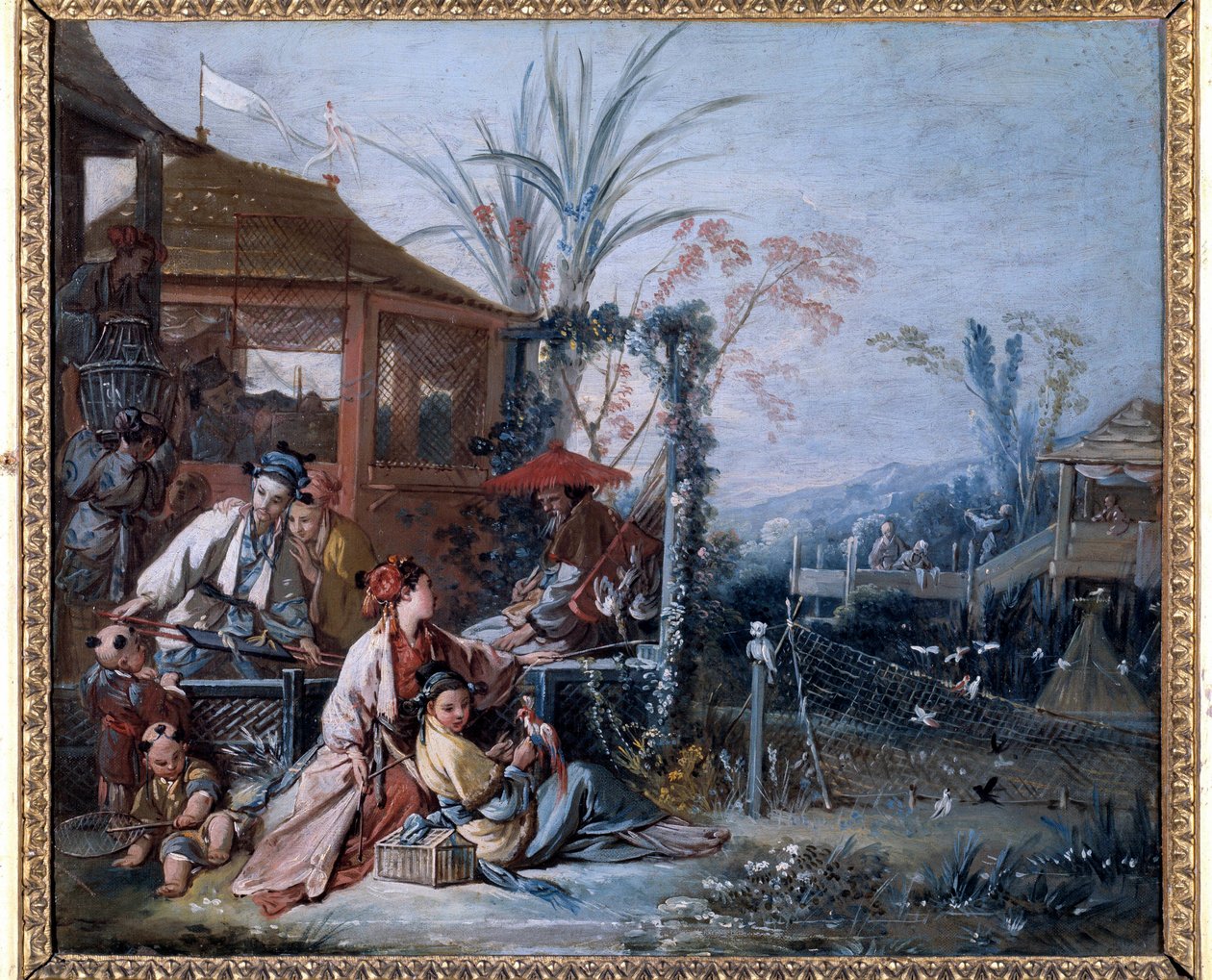 Chinoiserie: “Av”” Francois Boucher (1703-1770) tarafından yapılan tablo. Besancon Güzel Sanatlar Müzesi by François Boucher