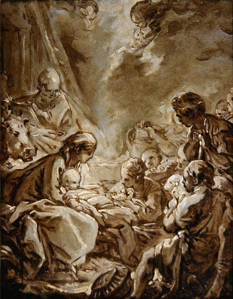 La Lumiere du Monde (panel üzerine kağıt üzerine yağlı boya) by François Boucher