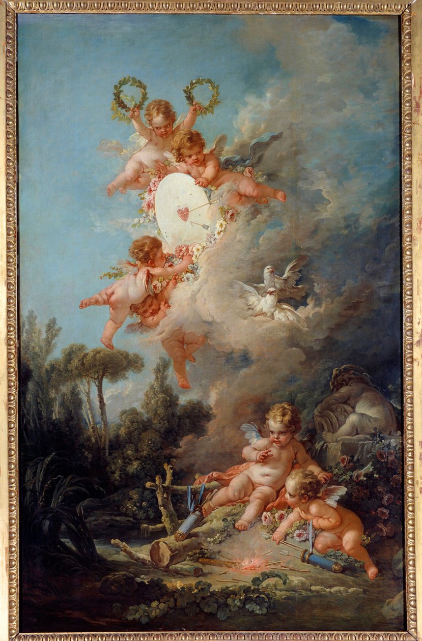 Aşkın hedefi Resim Francois Boucher (1703-1770) 1758 Güneş. 2.58x1.67m Paris, by François Boucher