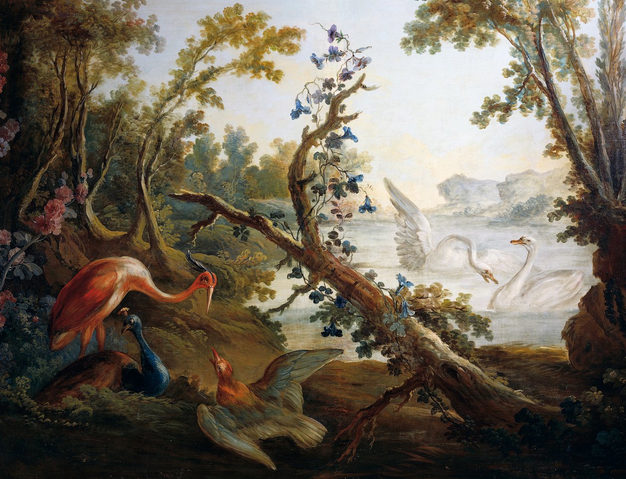 Kuğularla Manzara, yaklaşık 1765, Francois Boucher (1703-1770), Jean-Baptiste Huet (1745-1811) ve Jean Honore Fragonard (1732-1806), Salon Demarteau
